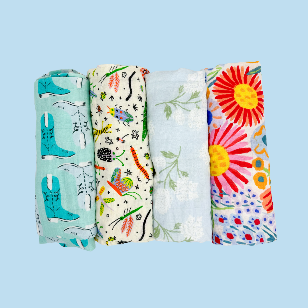 Green Boots Muslin Swaddle