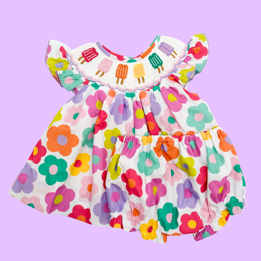 Popsicle Smocked Diaper Cover Set