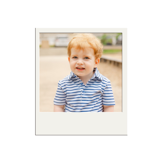 Alternating Blue Stripes Boys' Polo
