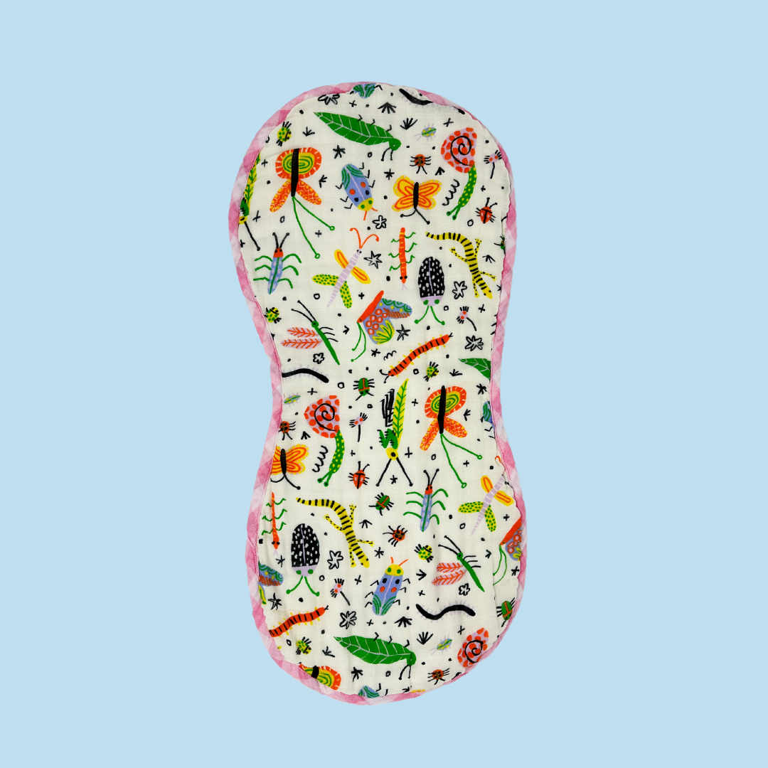 Cutie Crawlers Muslin Burp Cloth