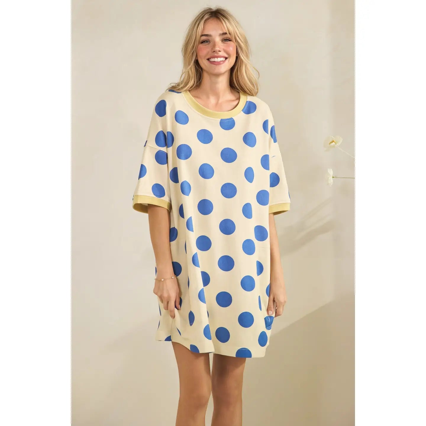 Carpool Dress (Cream + Blue)