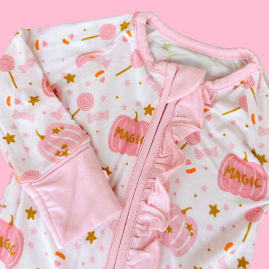 Magical Pumpkin Ruffle Romper (FINAL SALE)