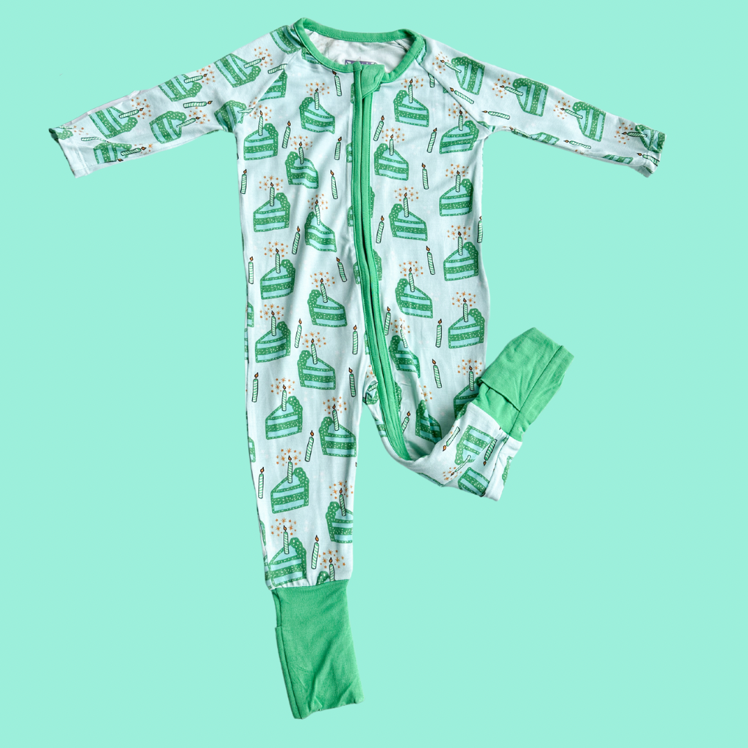 Green Birthday Bamboo Pajamas I Poppy Kids Co