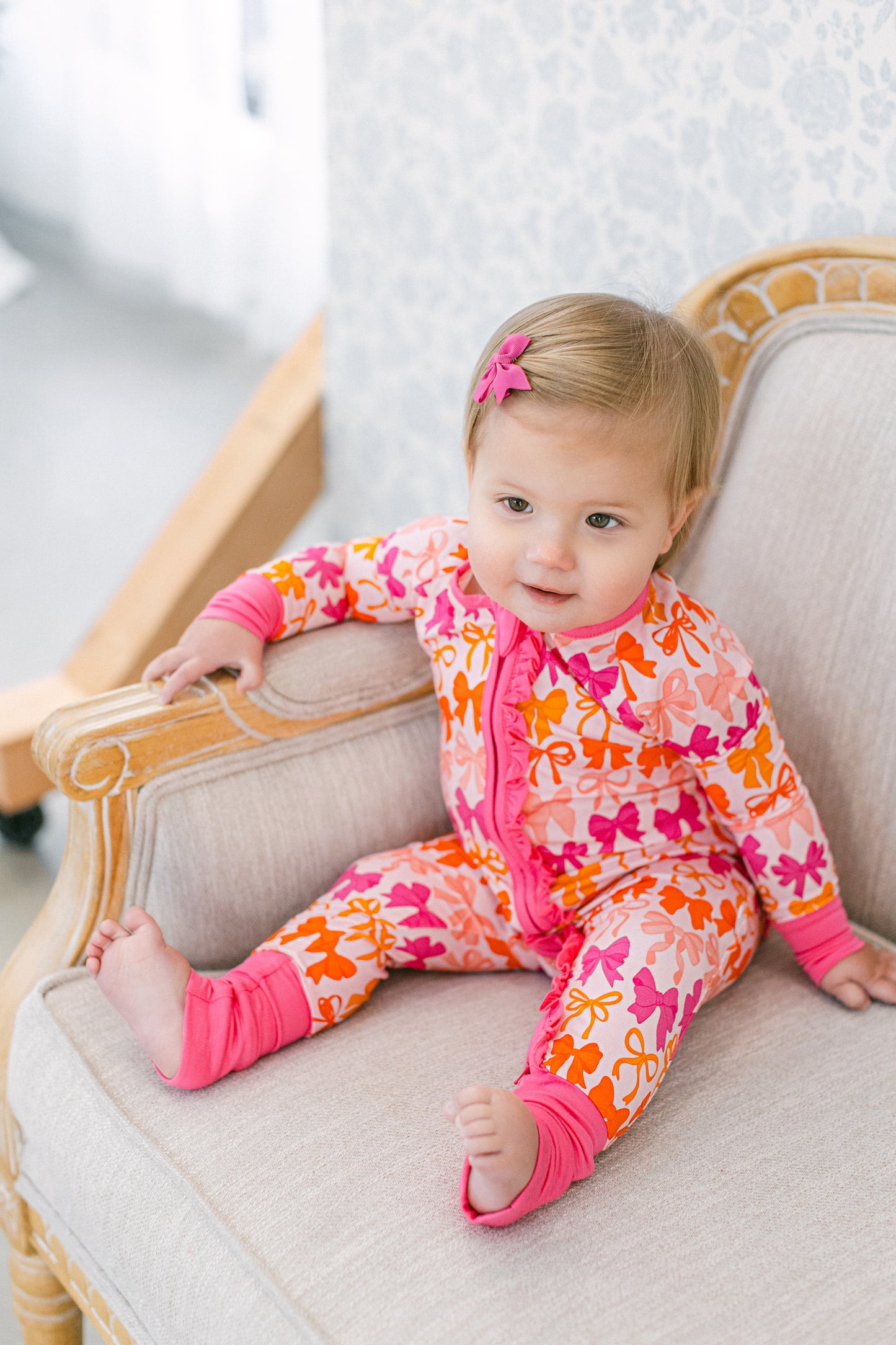 Fall Bows Premium Ruffle Romper