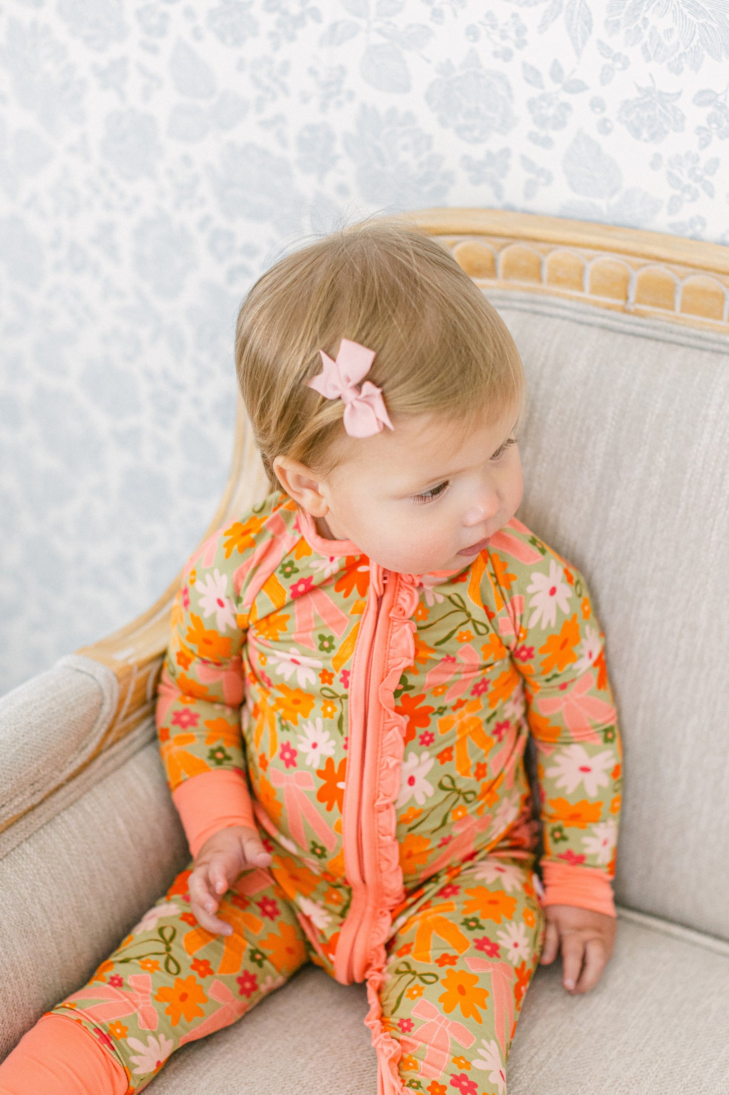 Fall Flowers Premium Ruffle Romper