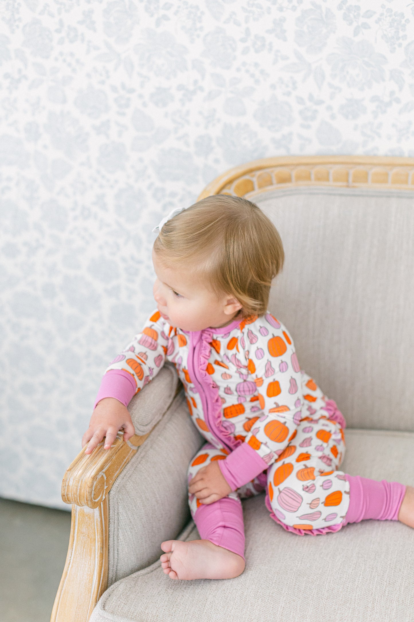 Pink Pumpkins Premium Ruffle Romper