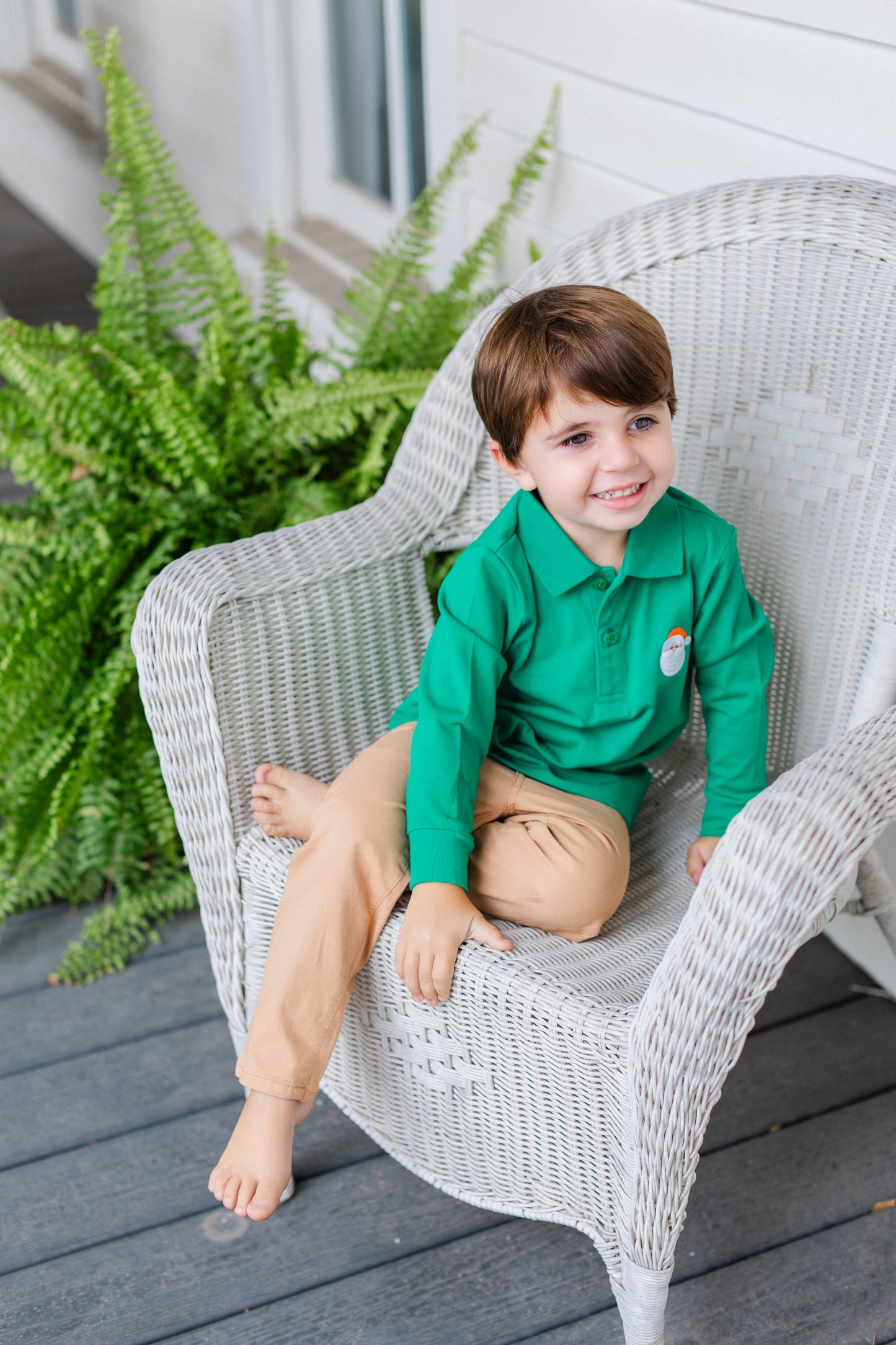 Santa Long Sleeve Boys' Polo