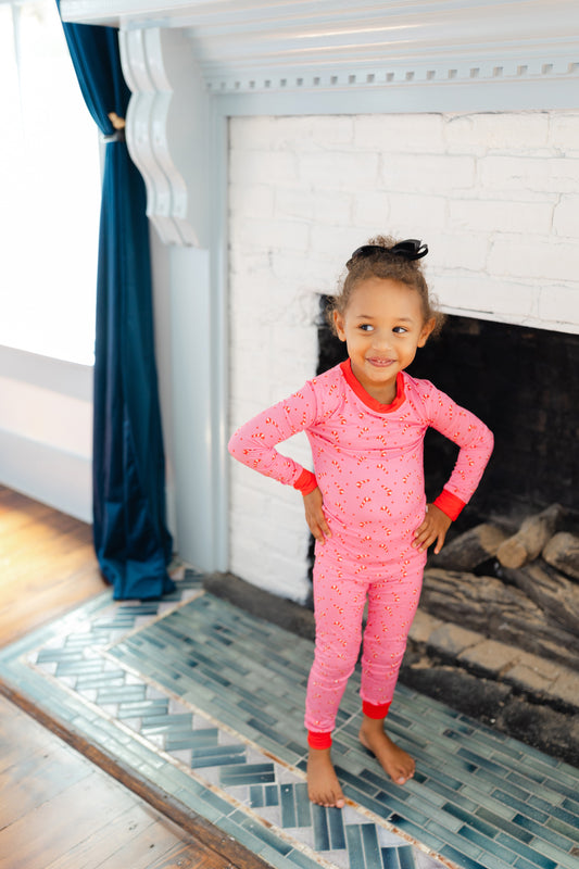 Pink Candy Cane PJ Set