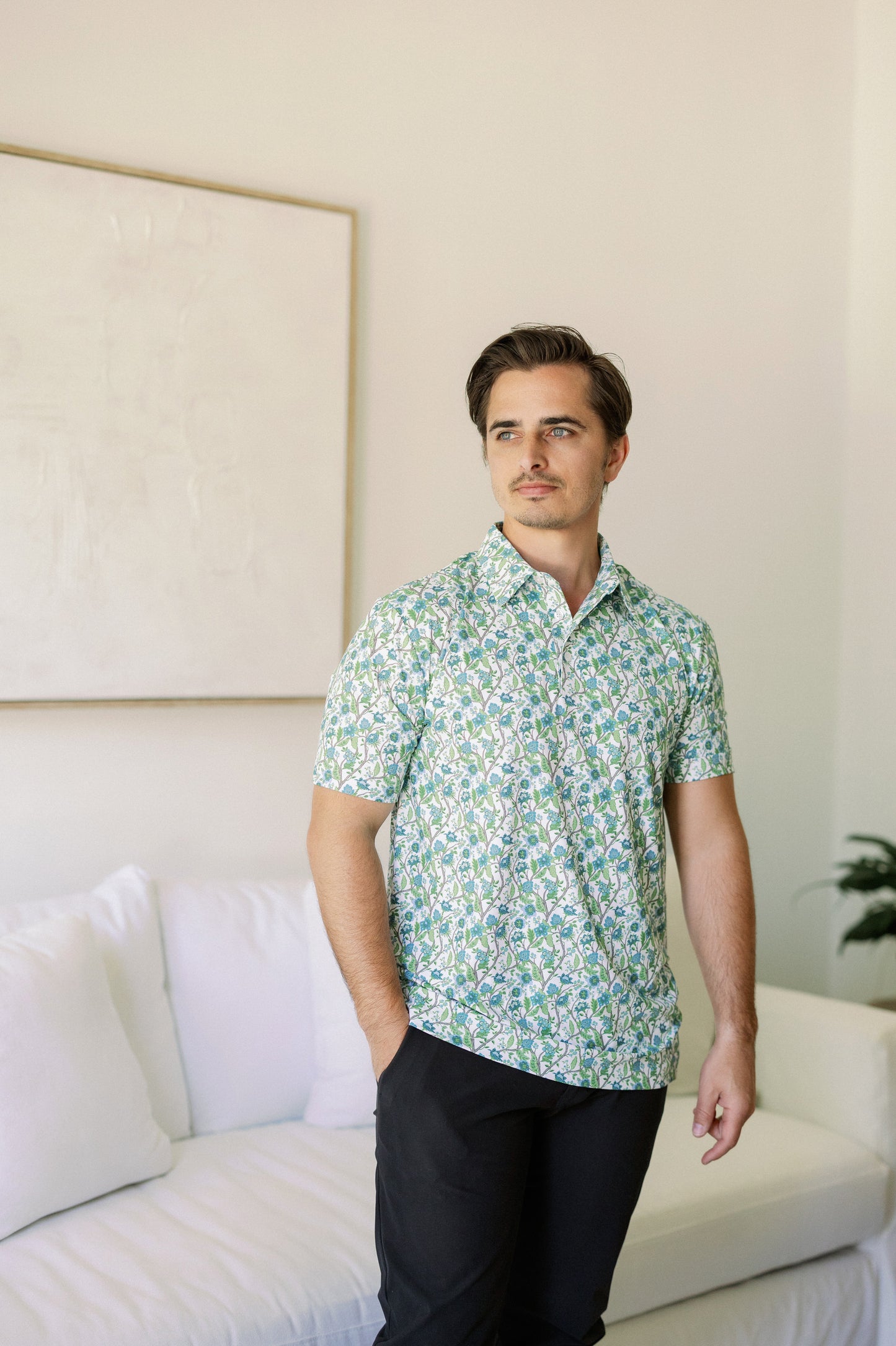 Cam Floral Men's Polo