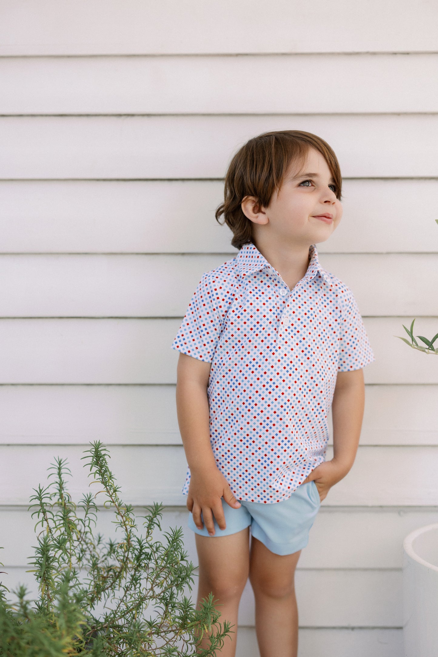 Red, White, and Blue Diamond Boys' Polo