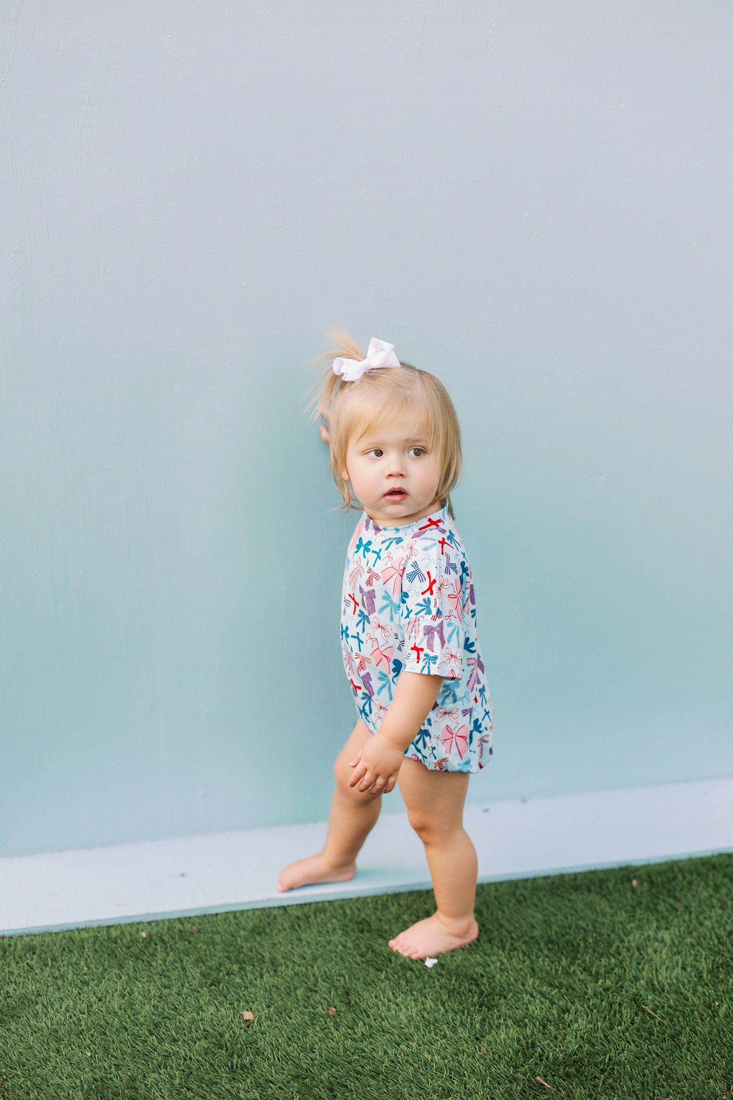 Blue Patriotic Bows T-Shirt Bubble