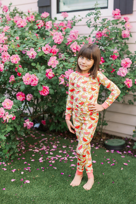 Floral Watermelon Premium PJ Set