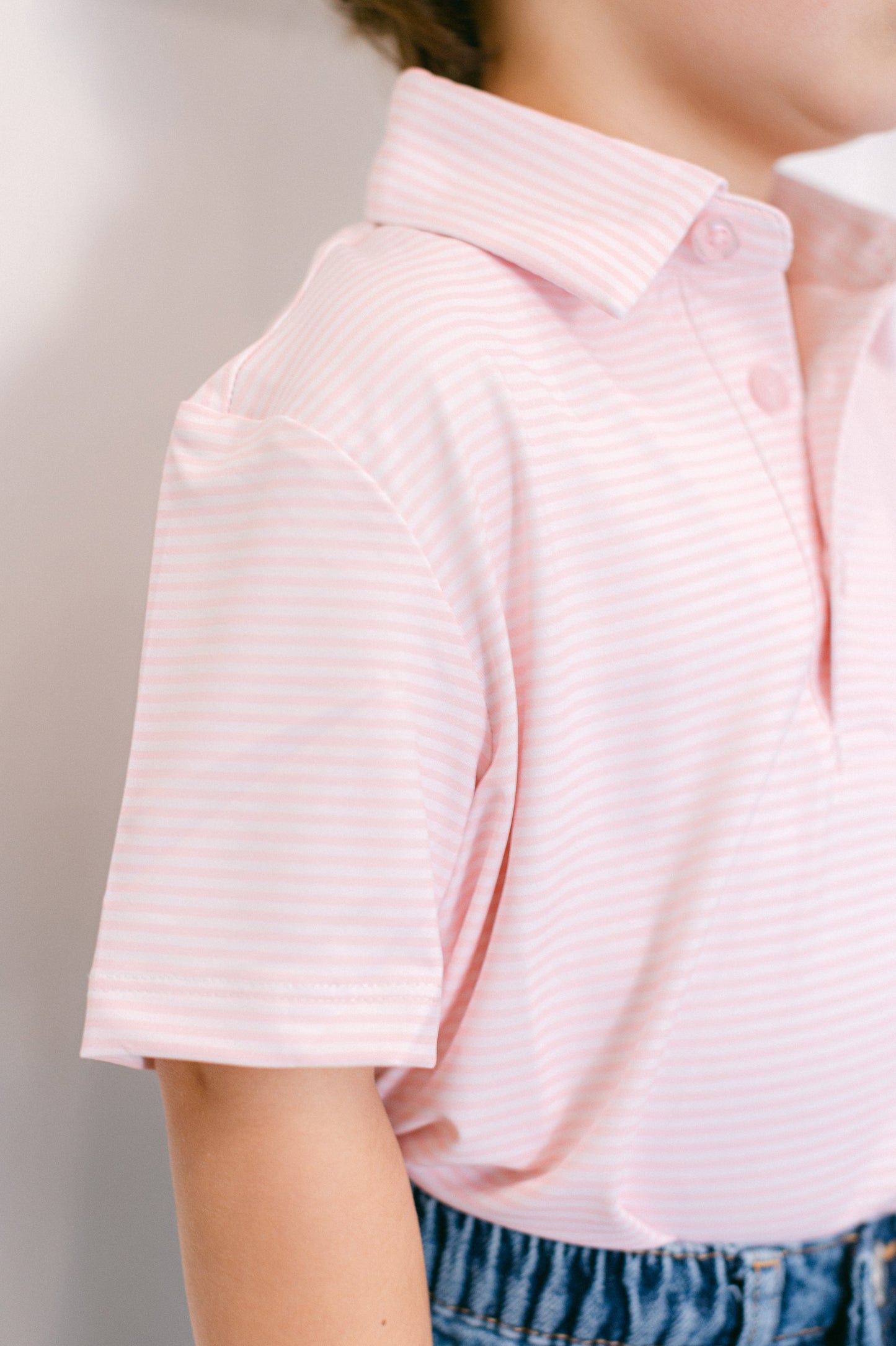 Pink Stripe Boys' Polo (FINAL SALE)