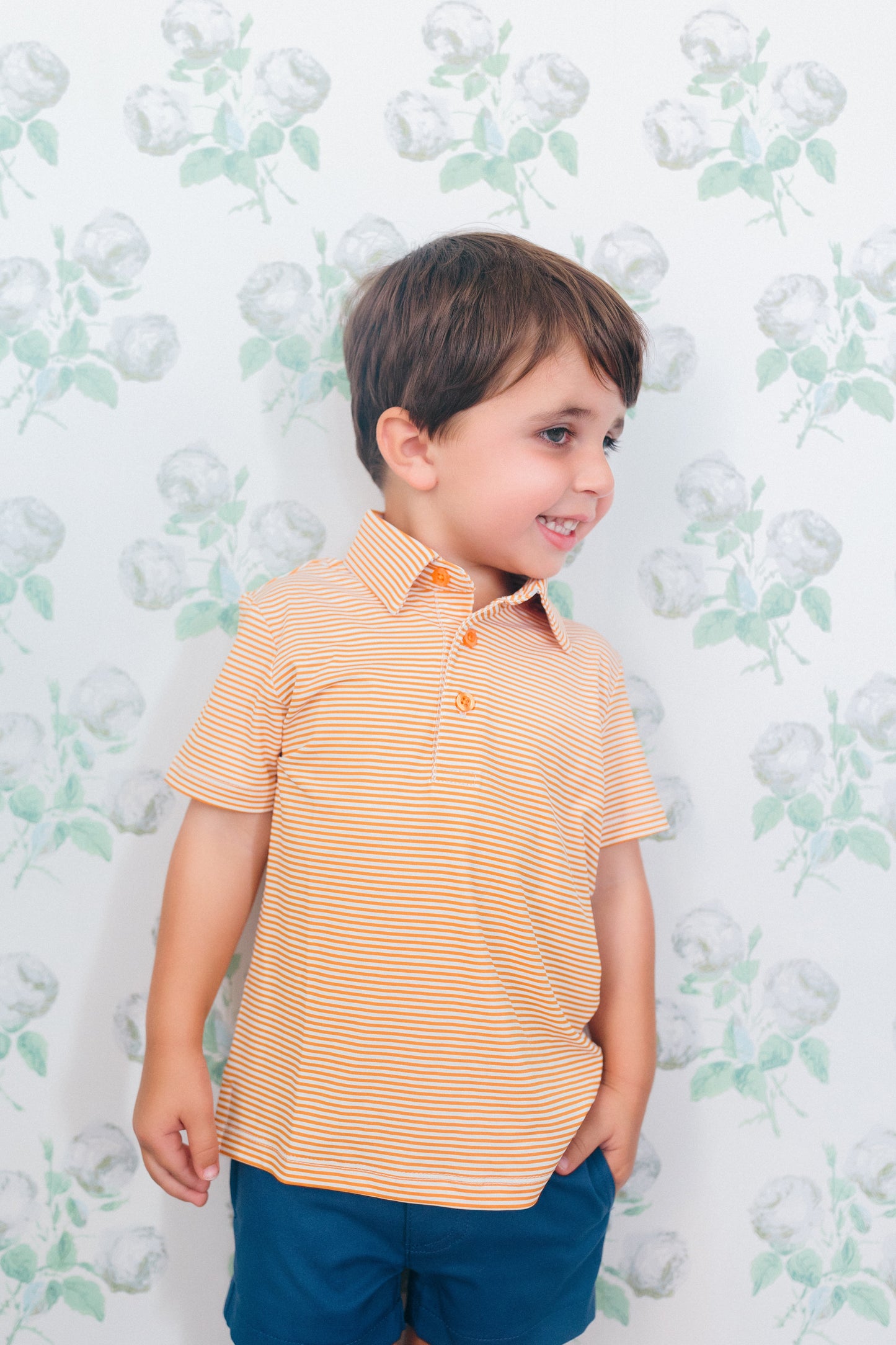 Orange Stripe Boys' Polo (FINAL SALE)