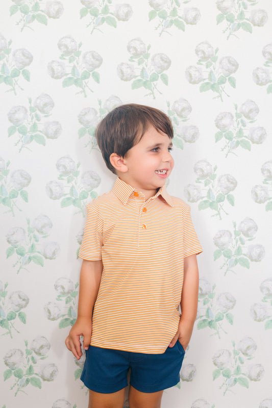 Orange Stripe Boys' Polo (FINAL SALE)