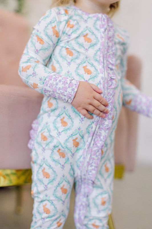 Floral Bunny Premium Ruffle Romper (FINAL SALE)
