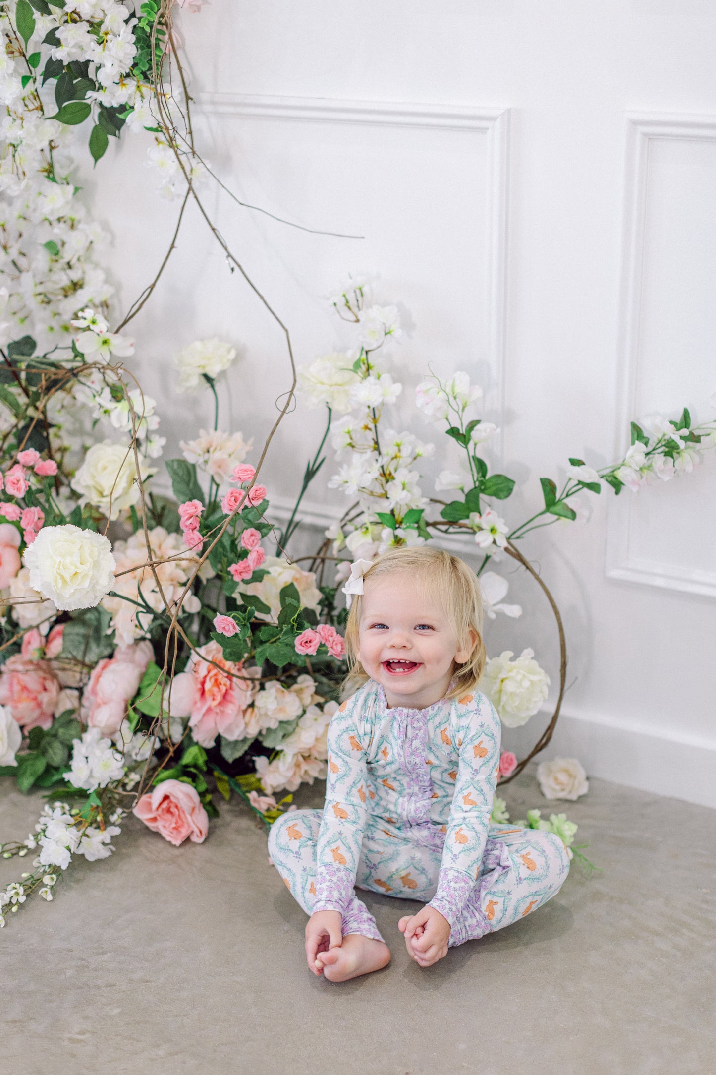 Floral Bunny Premium Ruffle Romper (FINAL SALE)