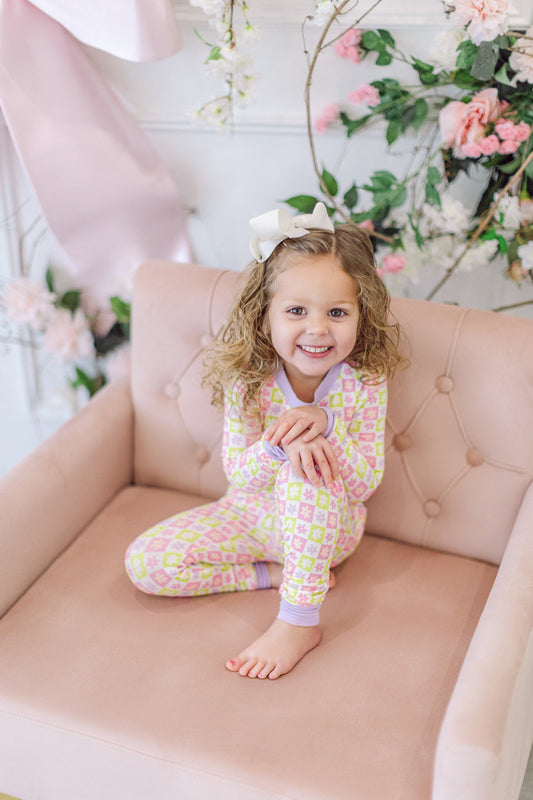 Floral Spring Check Premium PJ Set (FINAL SALE)