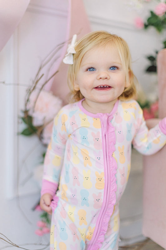 Pink Bunny Premium Ruffle Romper (FINAL SALE)