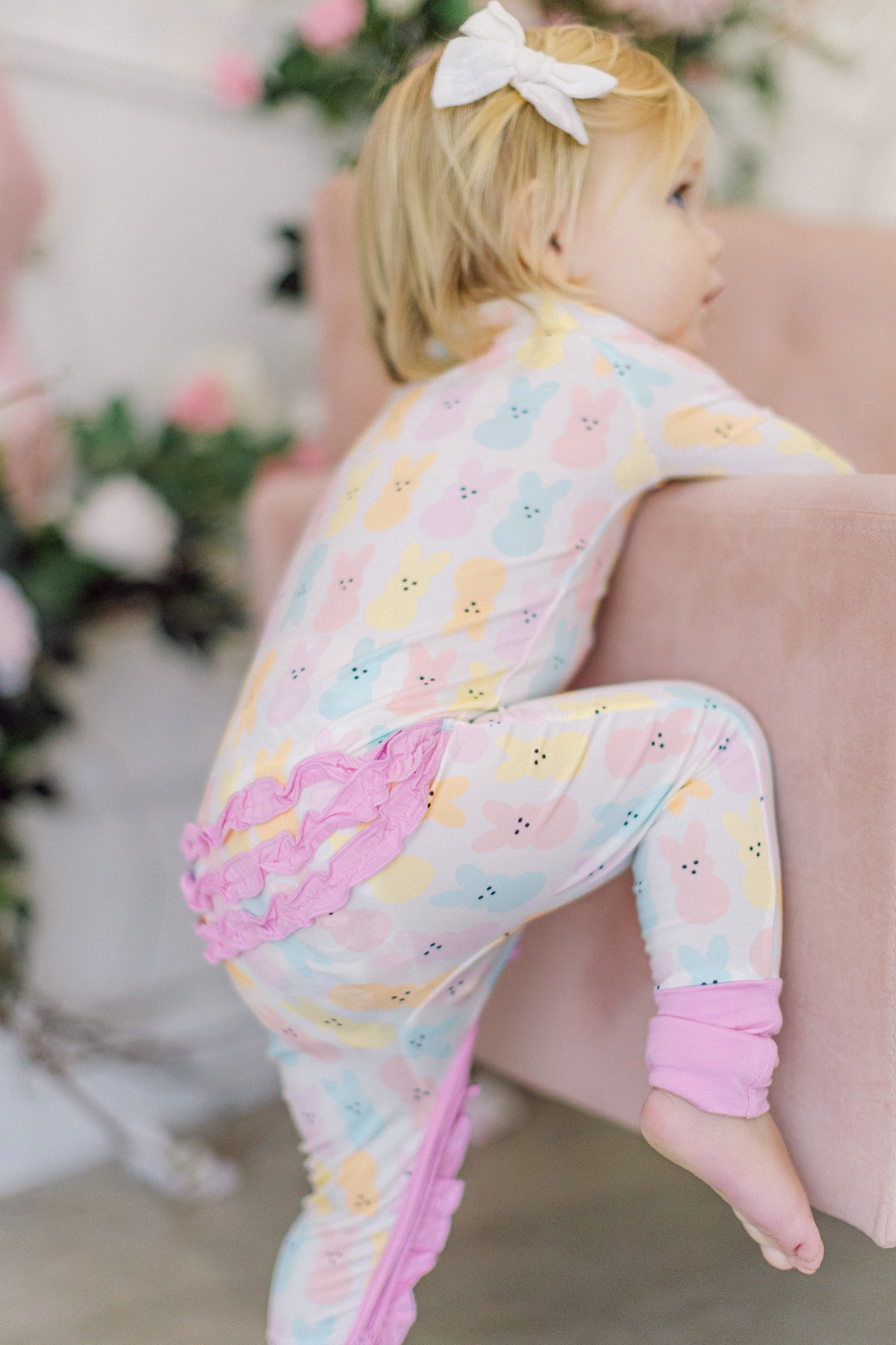 Pink Bunny Premium Ruffle Romper (FINAL SALE)