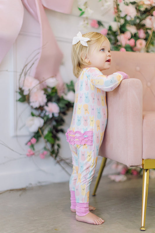 Pink Bunny Premium Ruffle Romper (FINAL SALE)