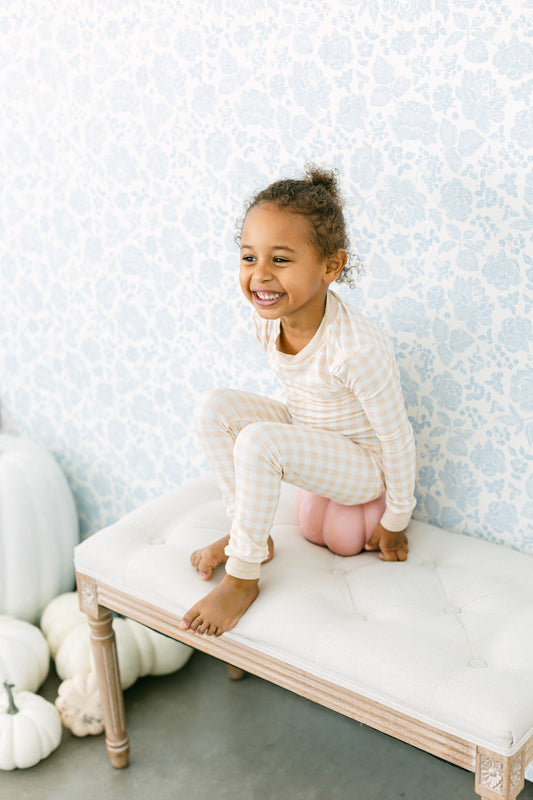 Neutral Plaid Premium PJ Set (FINAL SALE)