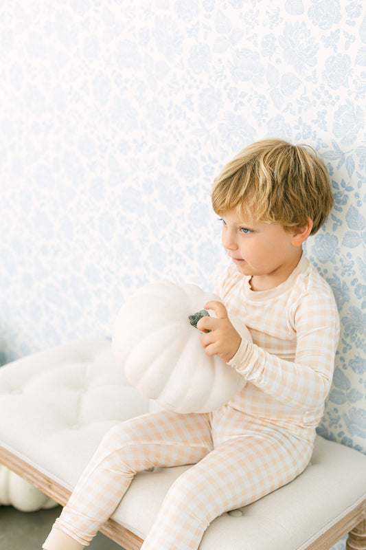 Neutral Plaid Premium PJ Set (FINAL SALE)