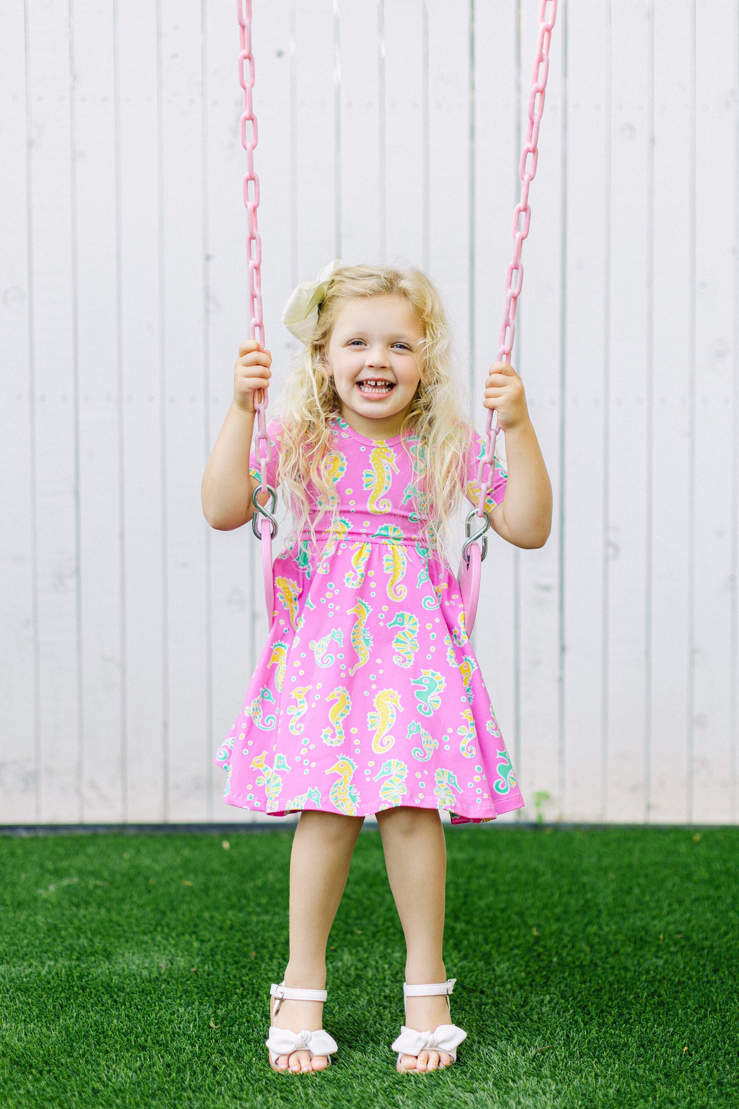 Pink Seahorse Twirl Dress (FINAL SALE)