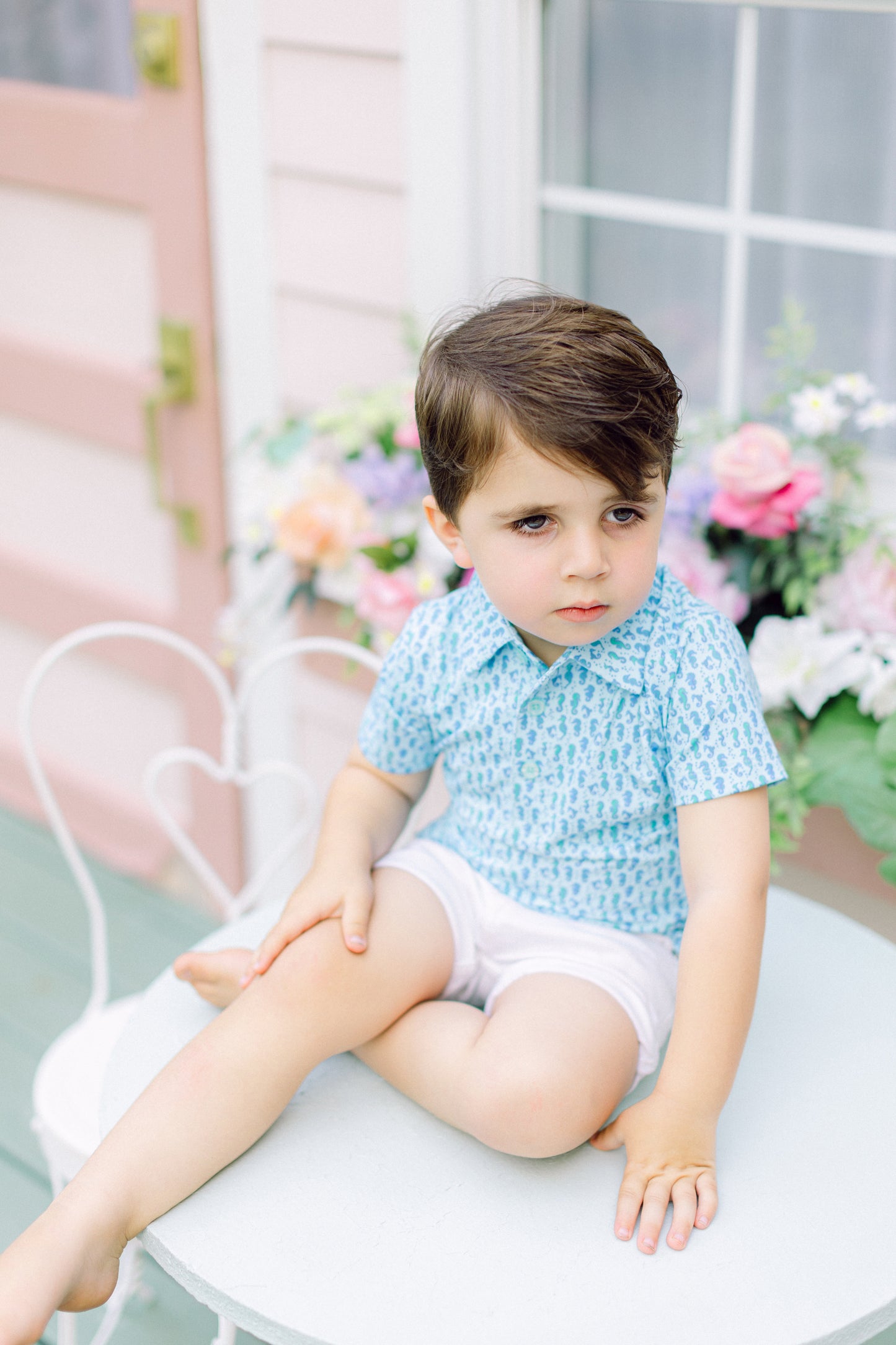 Blue Seahorse Boys' Polo (FINAL SALE)