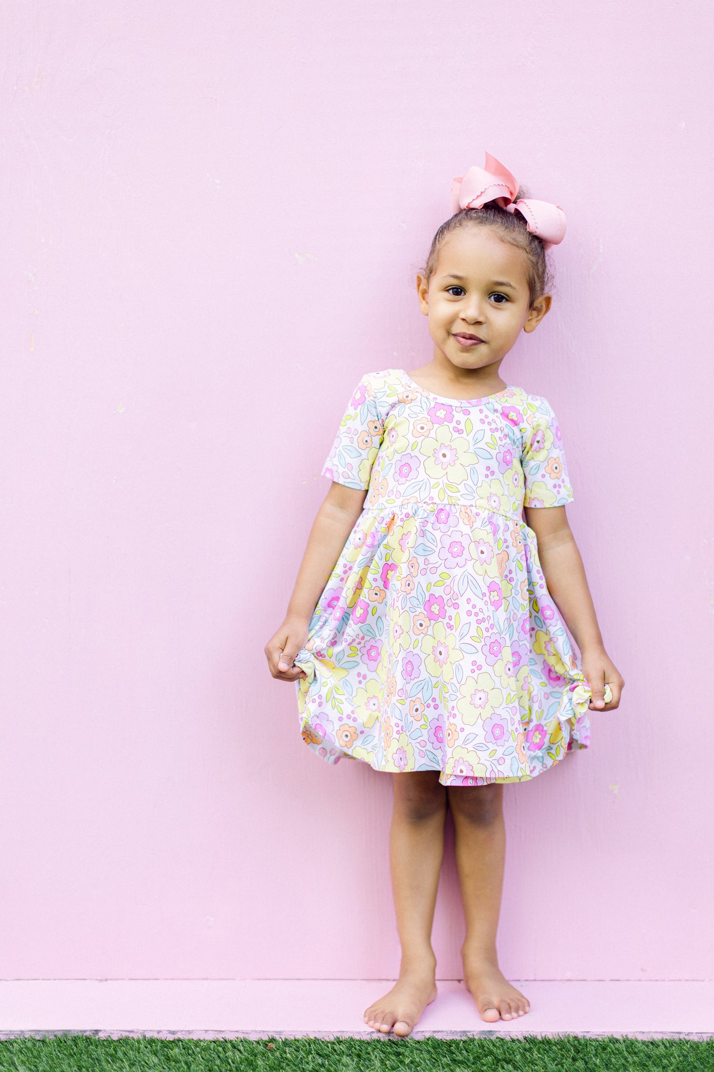Yellow Floral Twirl Dress (FINAL SALE)