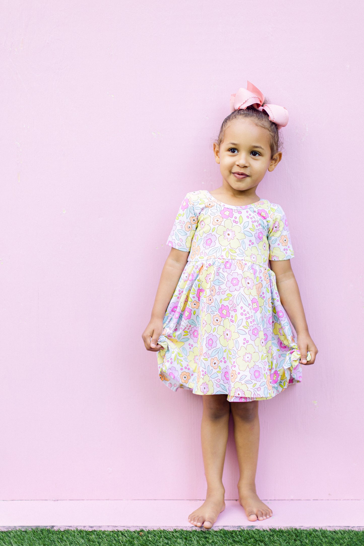 Yellow Floral Twirl Dress (FINAL SALE)