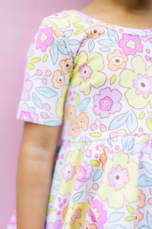 Yellow Floral Twirl Dress (FINAL SALE)