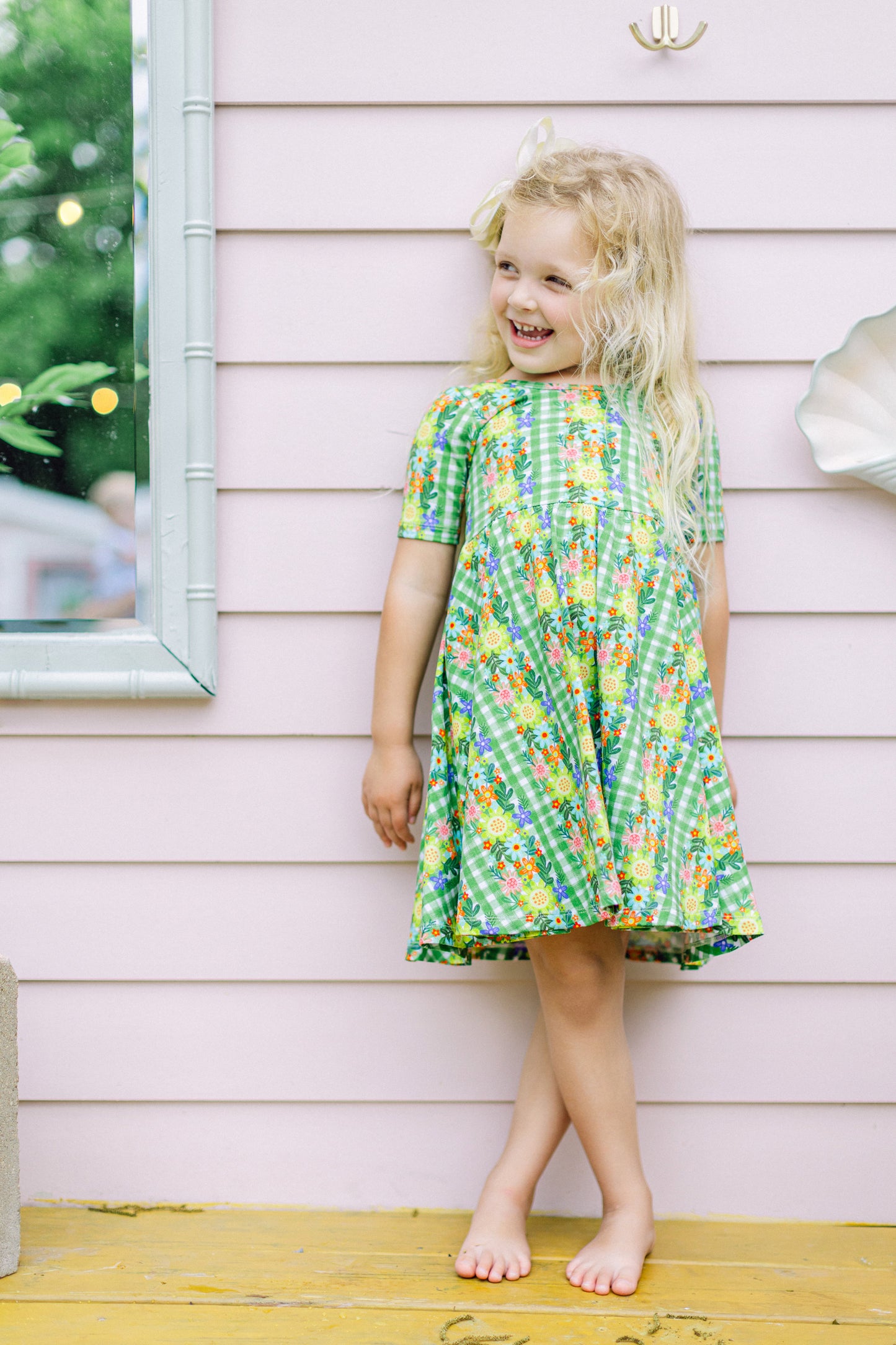 Green Floral Twirl Dress (FINAL SALE)
