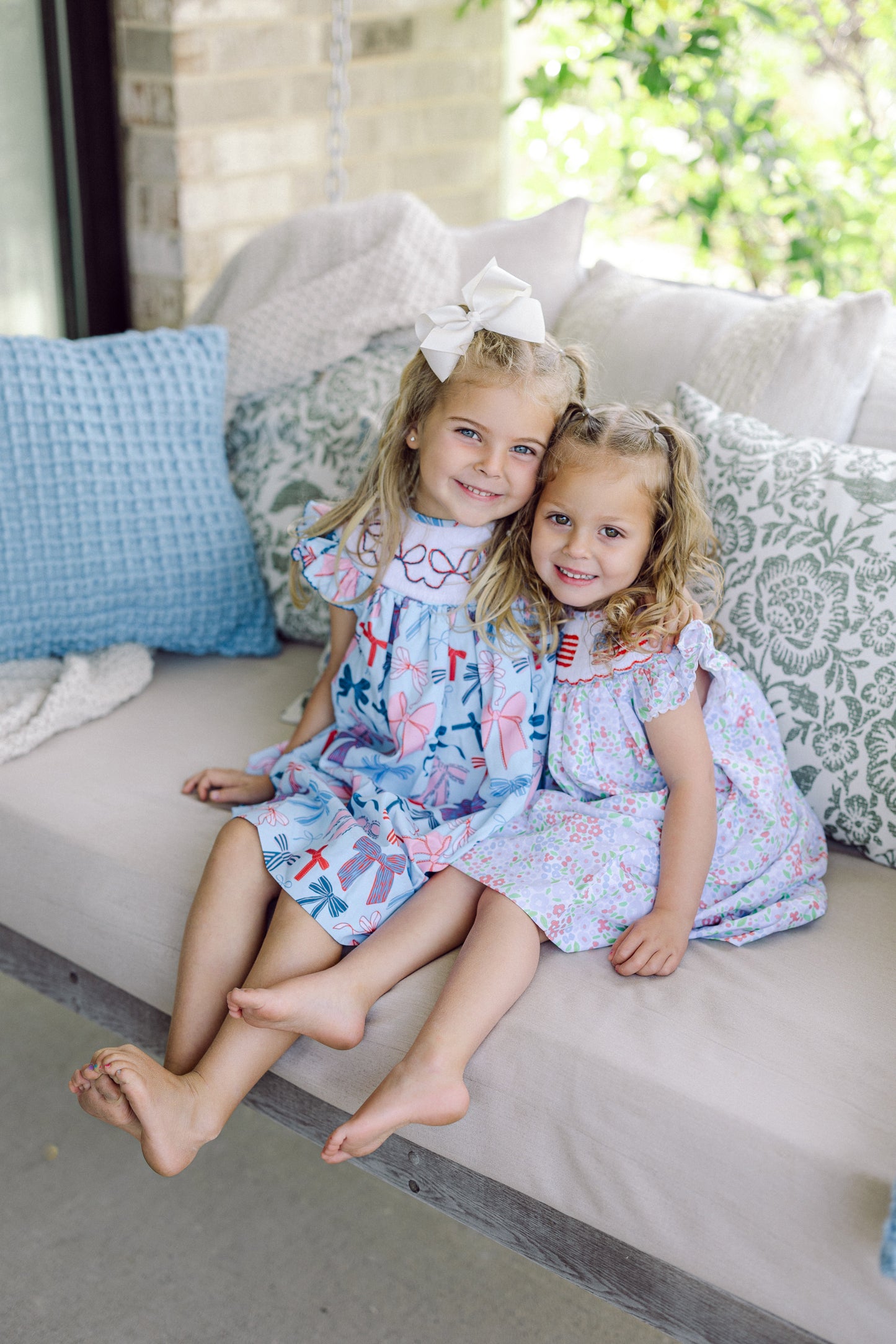 Blue Patriotic Bows Dress (FINAL SALE)