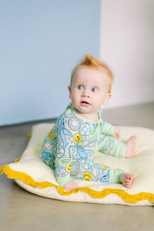 Pool Day Premium Zipper Romper (FINAL SALE)