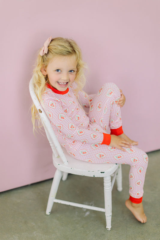 Checkered Strawberry Premium PJ Set (FINAL SALE)