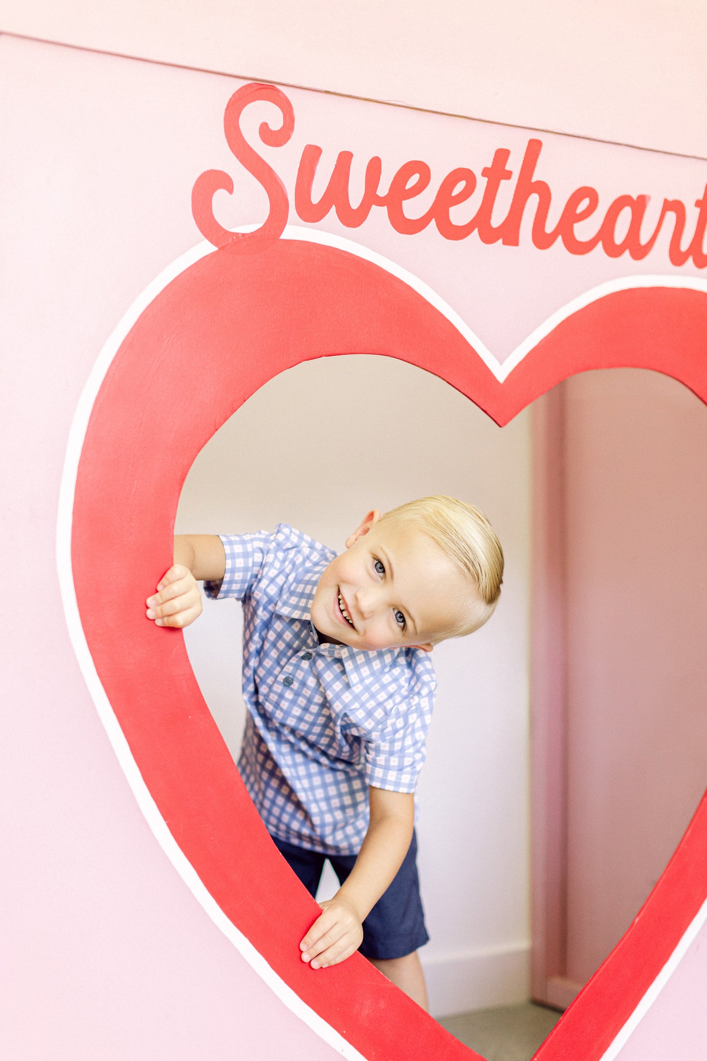 Blue Heart Check Boys' Polo (FINAL SALE)
