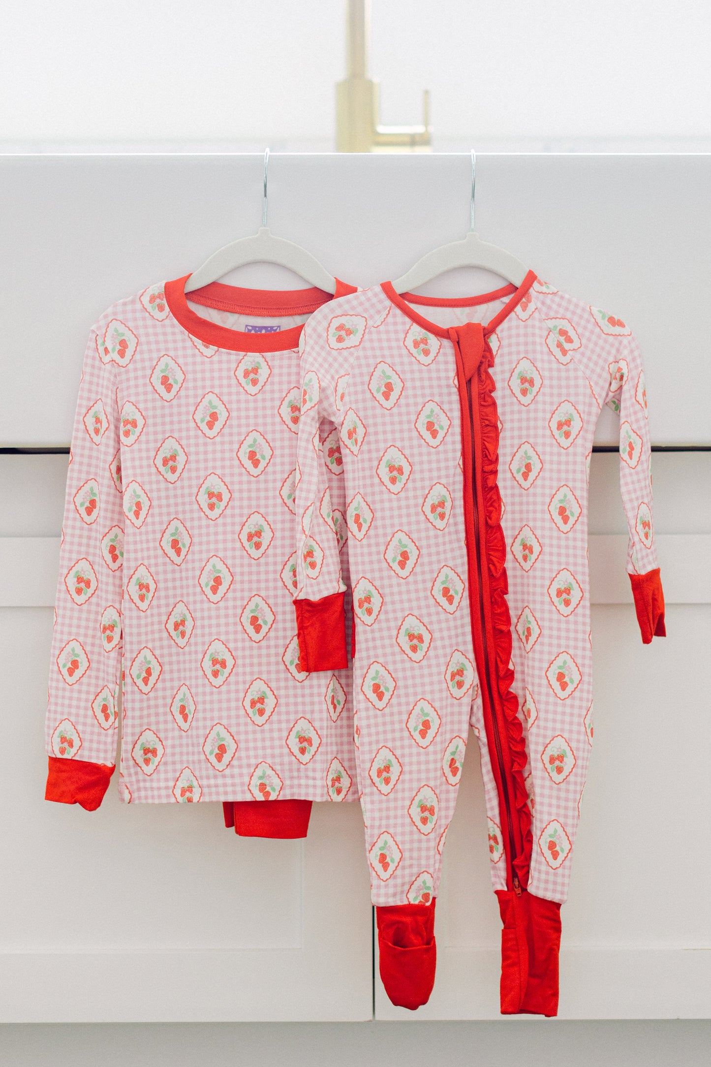 Checkered Strawberry Premium PJ Set (FINAL SALE)