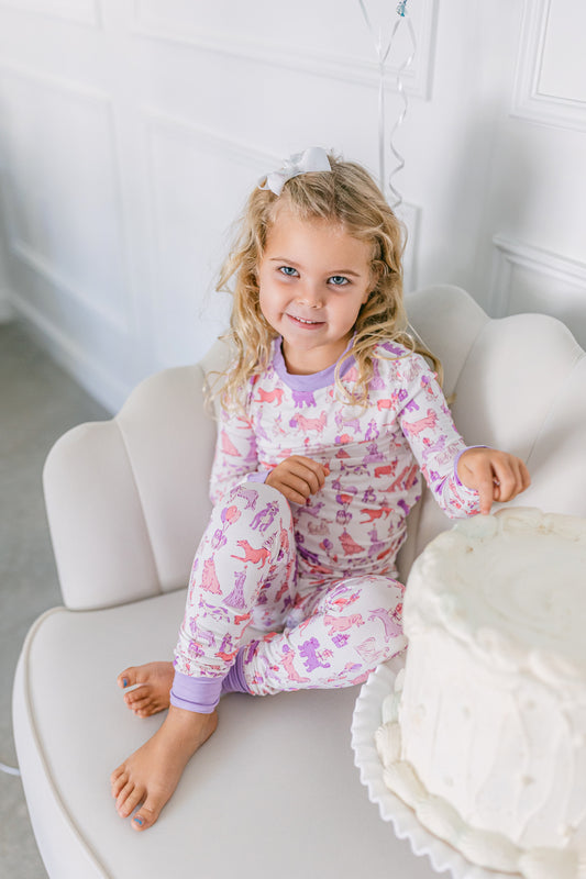 Pink Party Dog Premium PJ Set (FINAL SALE)