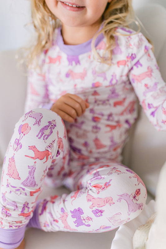 Pink Party Dog Premium PJ Set (FINAL SALE)