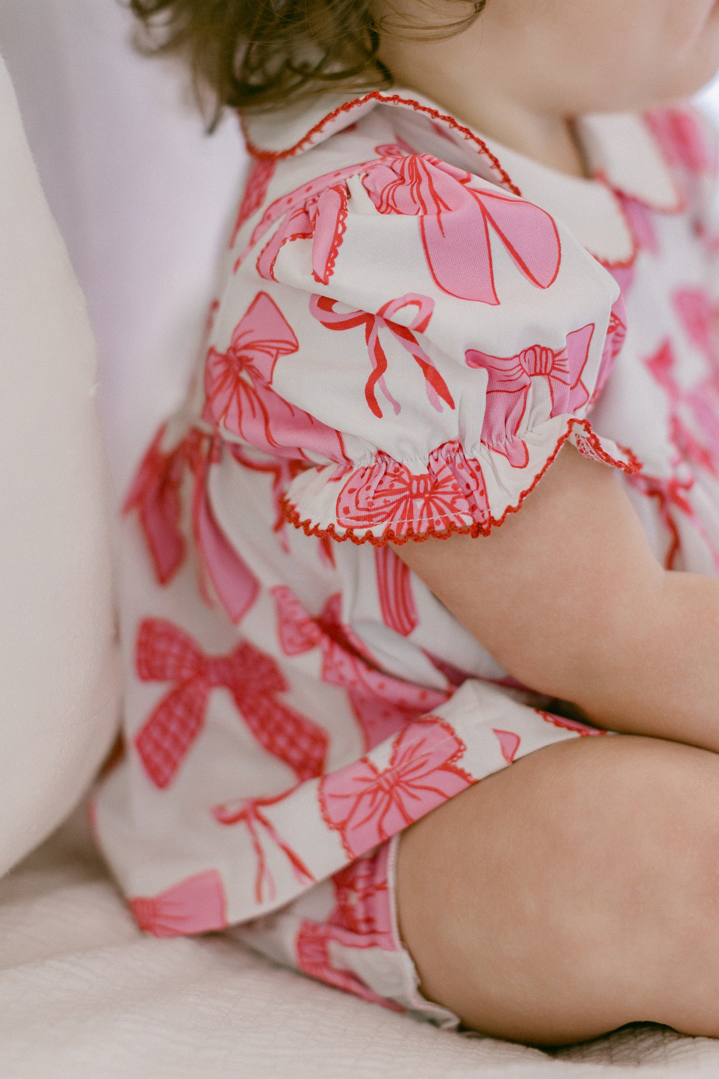 Pink Bows Knit Diaper Cover Set