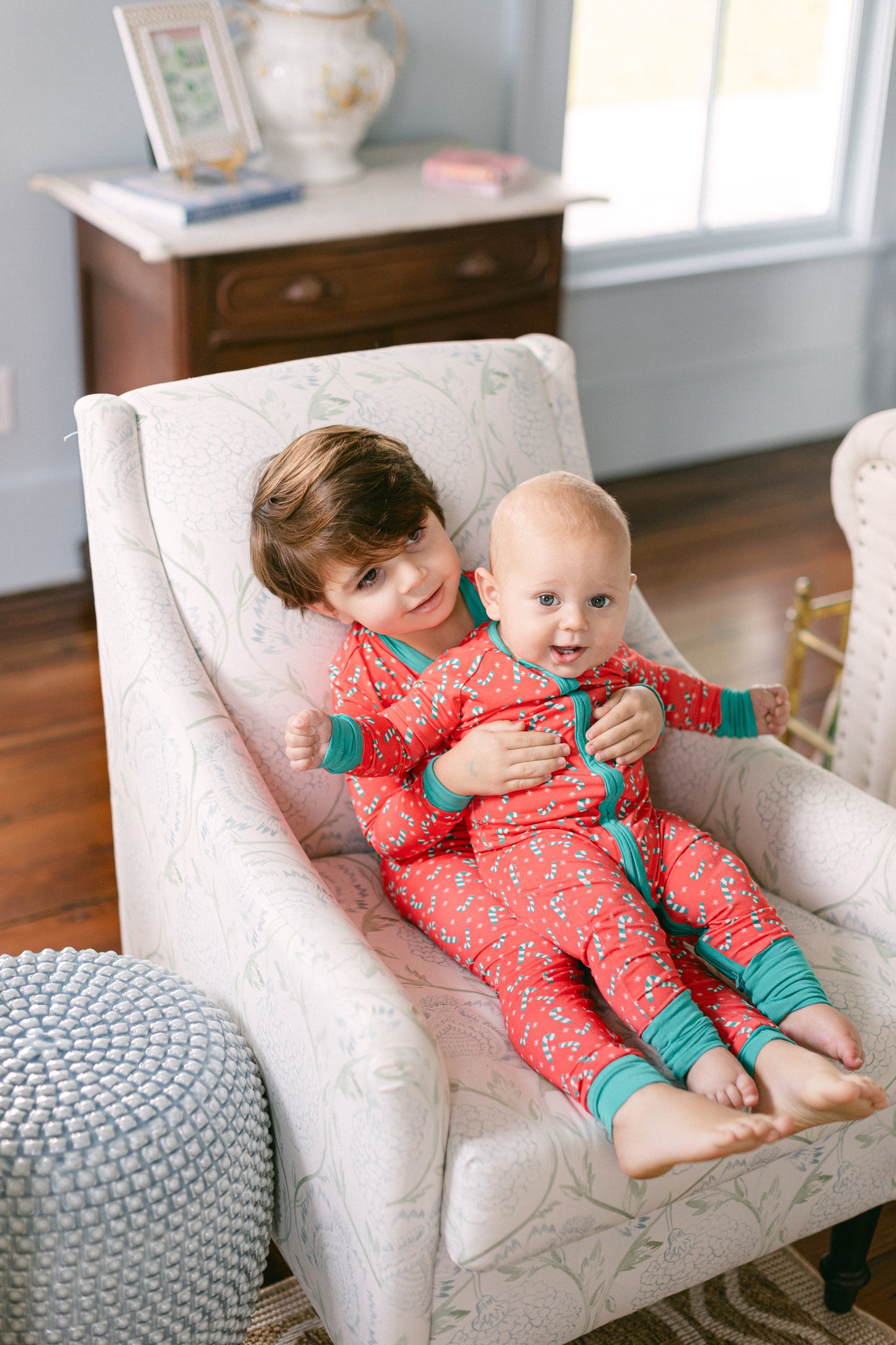 Red and Green Candy Cane Premium Zipper Romper