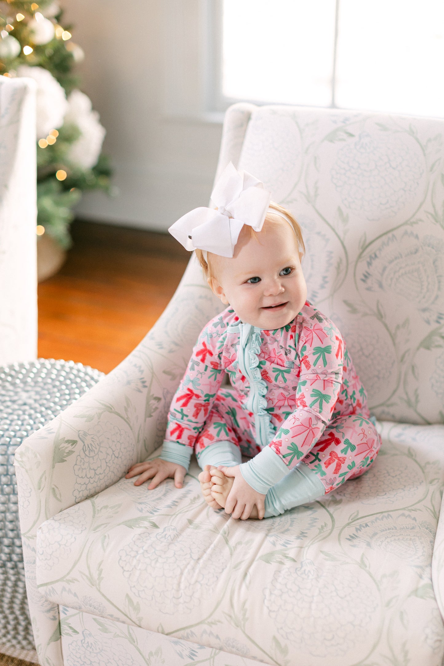 Festive Bows Premium Ruffle Romper