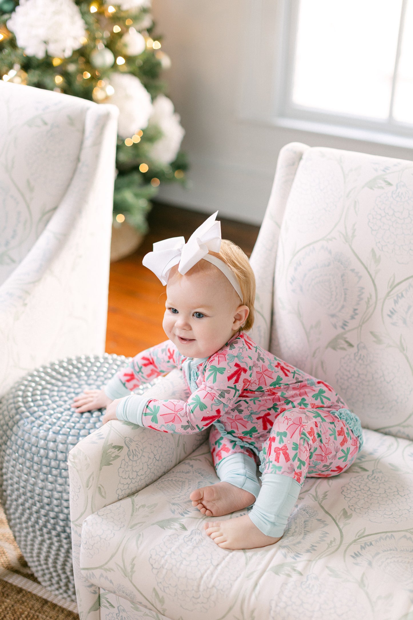 Festive Bows Premium Ruffle Romper