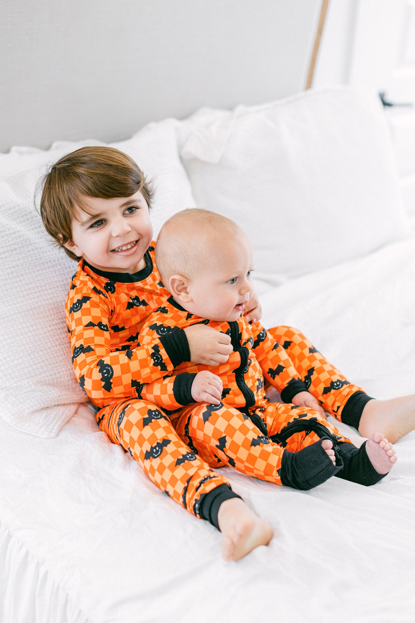 Batty Check Premium Zipper Romper