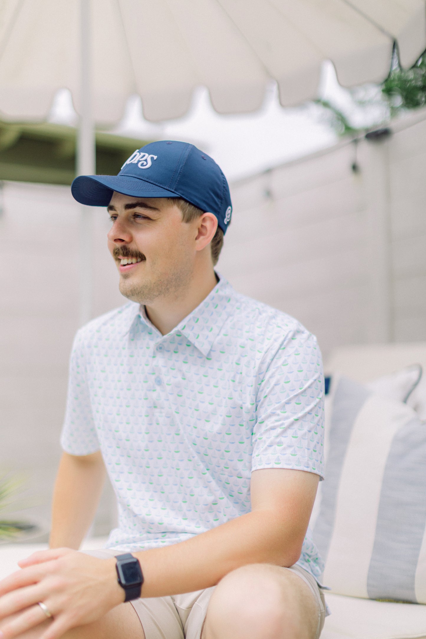 Navy and White Pops Hat