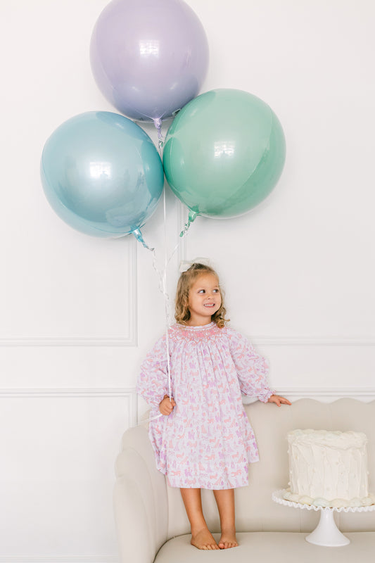 Pink smocked birthday dress