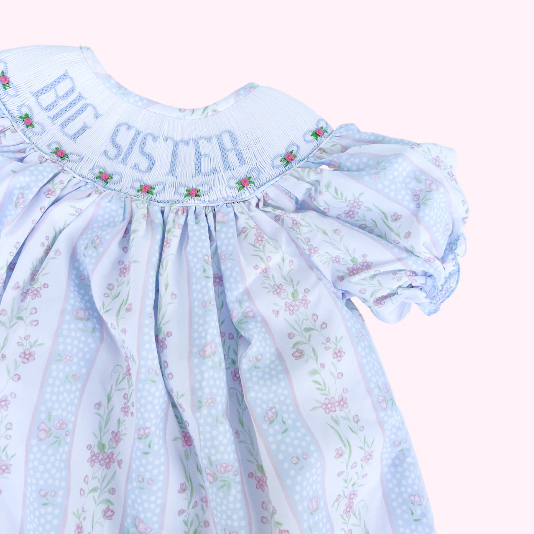 Blue Floral Big Sister Dress