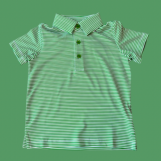 Green Stripe Boys' Polo