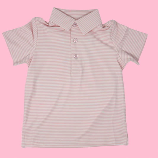 Pink Stripe Boys' Polo